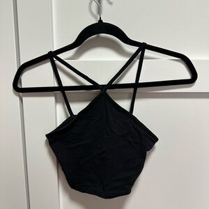 H&M Black Cropped Tank with Thin Straps